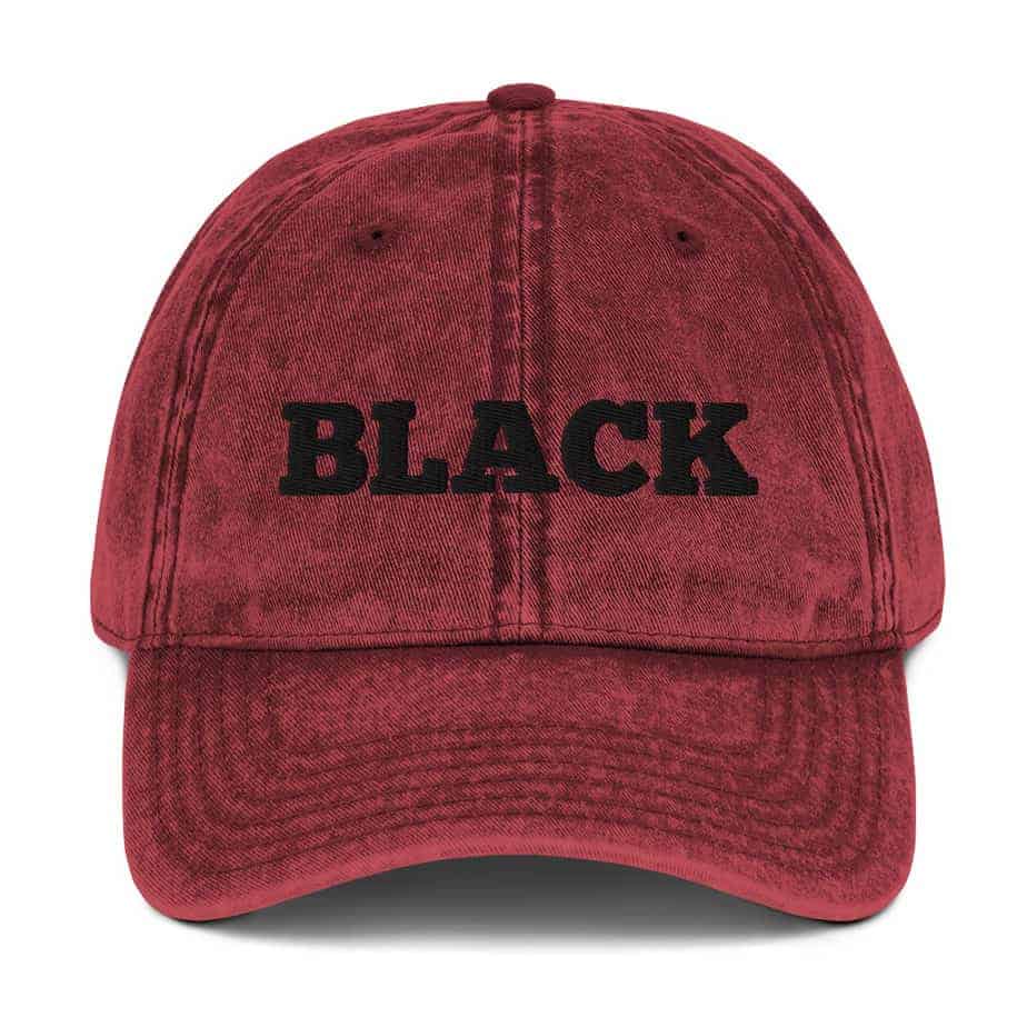 black vintage cotton cap