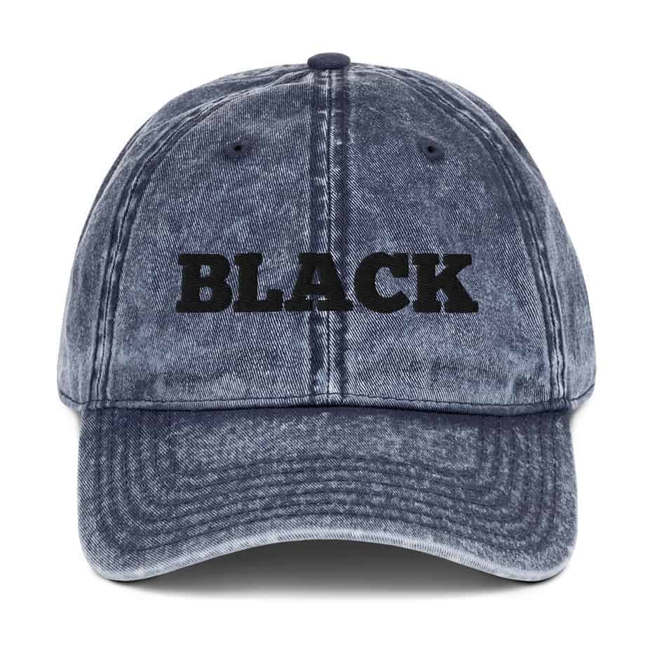 black vintage cotton cap