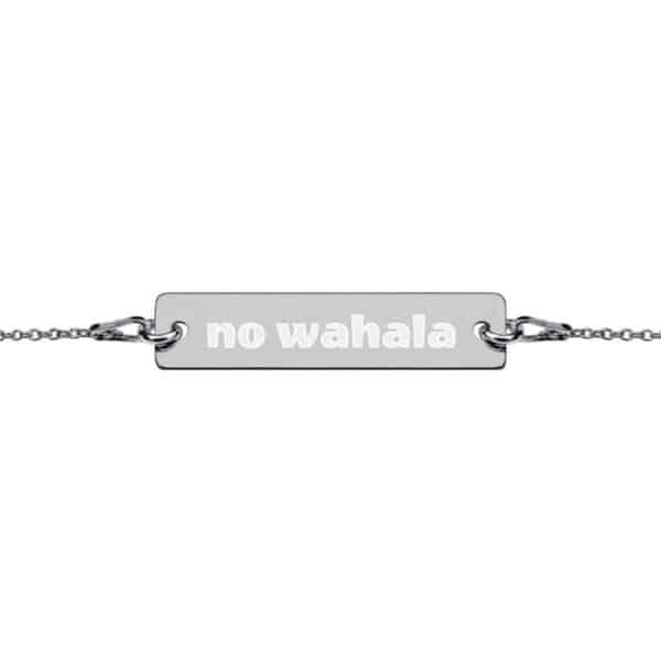 engraved silver bar chain bracelet black rhodium coating flat 601af045e4949