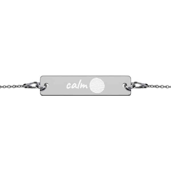 engraved silver bar chain bracelet black rhodium coating flat 602ee6090d53e