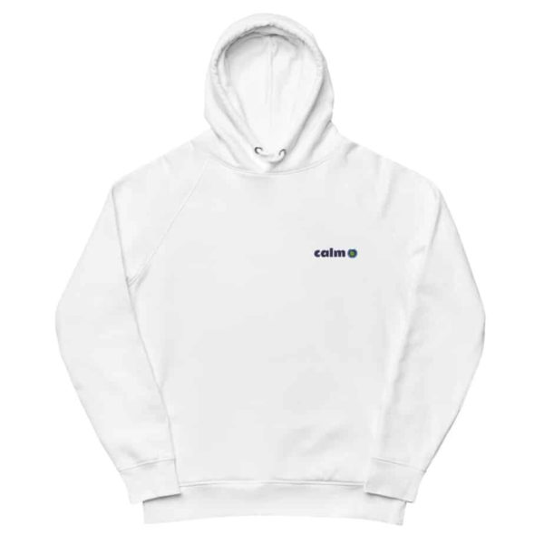 unisex eco hoodie white front 602edb436cc70