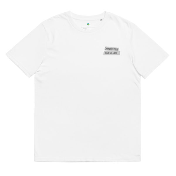 unisex organic cotton t shirt white front 61f95bb9ee126