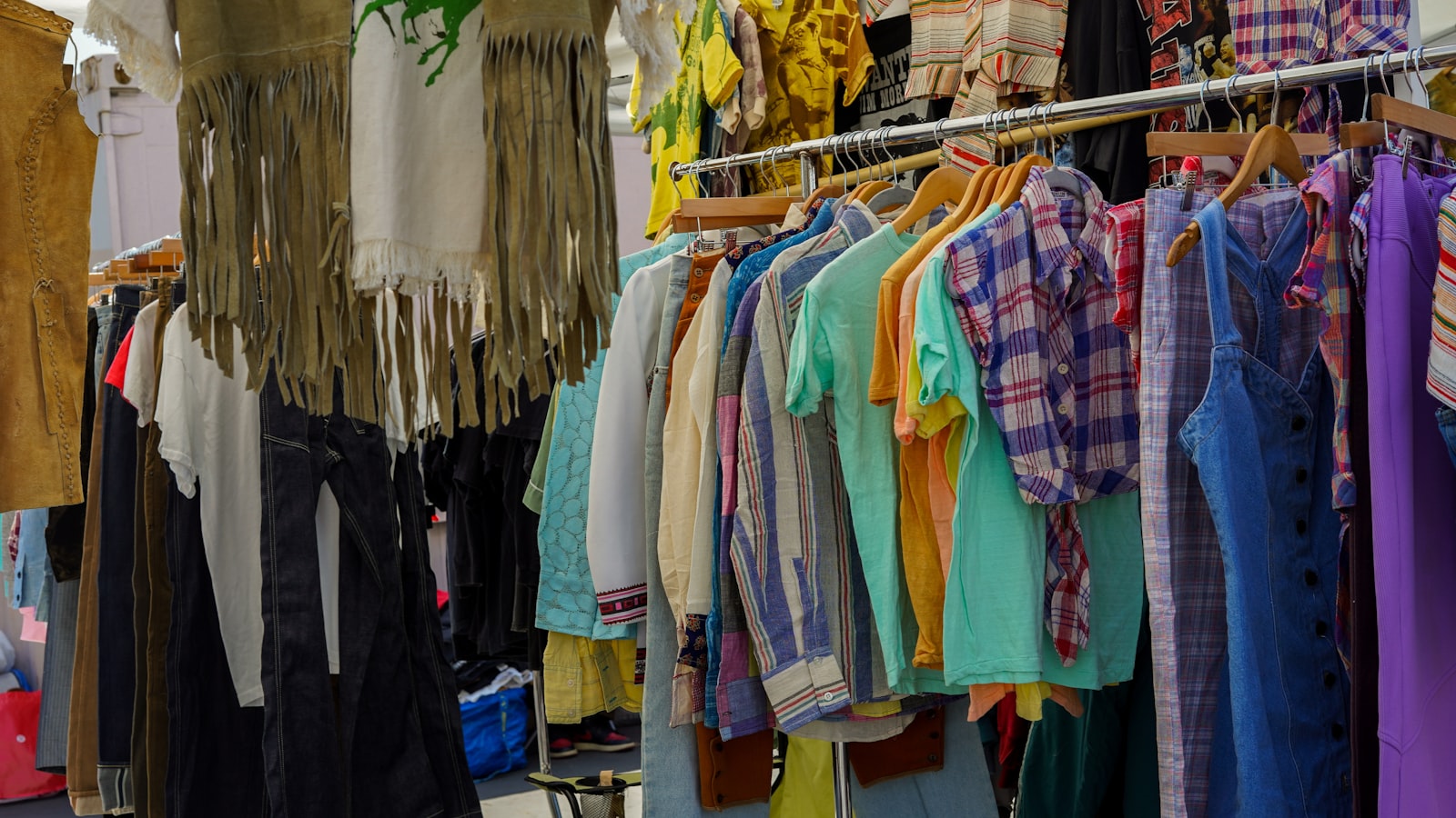 Rack of clothing for an article about fashion activism and statement clothing