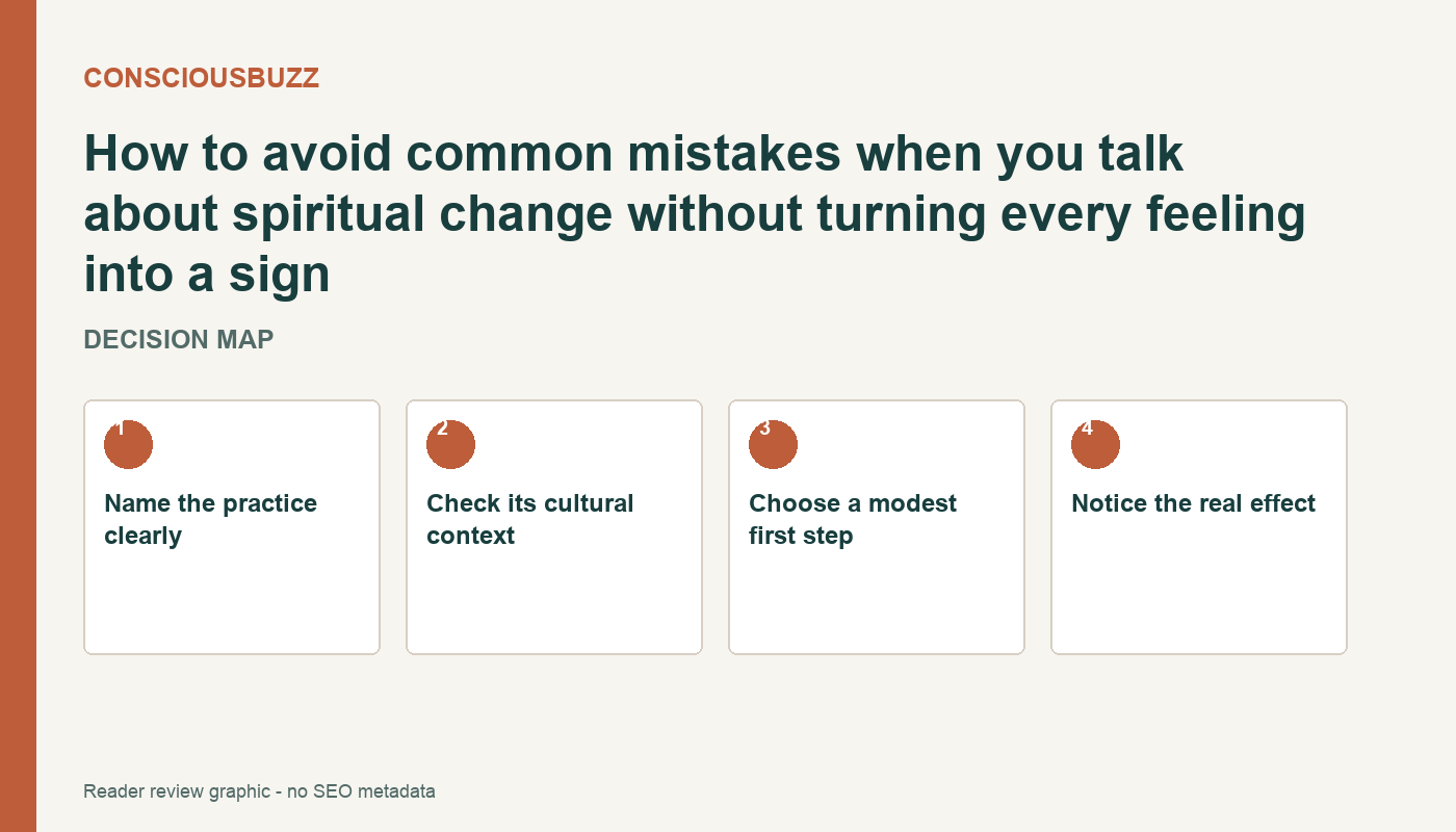 How to avoid common mistakes when you talk about spiritual change without turning every feeling into a sign A decision map for spiritual awakening signs