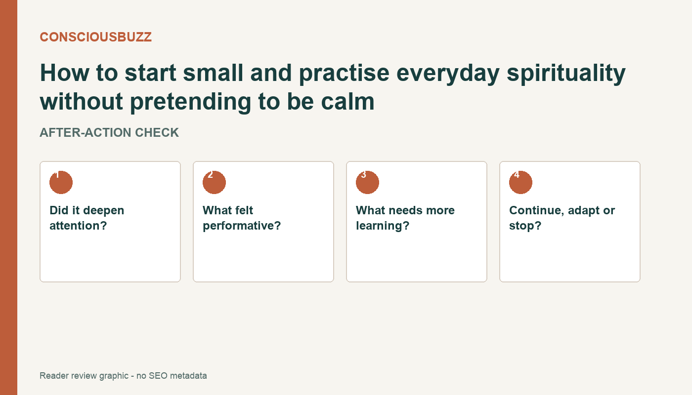 A review checklist for everyday spirituality
